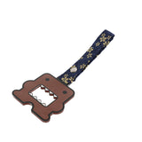 Kawaii Domo Monster Kun JDM Tsurikawa Drift Subway Train Bus Handle Strap – Universal Car Interior Hanging Charm, Bosozoku Blue Flowers Pattern Retro Nylon Strap X1
