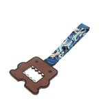Kawaii Domo Monster Kun JDM Tsurikawa Drift Subway Train Bus Handle Strap – Universal Car Interior Hanging Charm, Bosozoku Blue Waves Pattern Retro Nylon Strap X1
