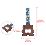 Kawaii Domo Monster Kun JDM Tsurikawa Drift Subway Train Bus Handle Strap – Universal Car Interior Hanging Charm, Bosozoku Blue Waves Pattern Retro Nylon Strap X1