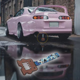 Kawaii Domo Monster Kun JDM Tsurikawa Drift Subway Train Bus Handle Strap – Universal Car Interior Hanging Charm, Bosozoku Blue Waves Pattern Retro Nylon Strap X1