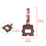 Kawaii Domo Monster Kun JDM Tsurikawa Drift Subway Train Bus Handle Strap – Universal Car Interior Hanging Charm, Bosozoku Red Cats Pattern Retro Nylon Strap X1