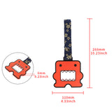 Kawaii Domo Monster Kun JDM Tsurikawa Drift Subway Train Bus Handle Strap – Universal Car Interior Hanging Charm, Bosozoku Blue Flowers Pattern Retro Nylon Strap X1