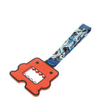 Kawaii Domo Monster Kun JDM Tsurikawa Drift Subway Train Bus Handle Strap – Universal Car Interior Hanging Charm, Bosozoku Blue Waves Pattern Retro Nylon Strap X1