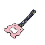 Kawaii Domo Monster Kun JDM Tsurikawa Drift Subway Train Bus Handle Strap – Universal Car Interior Hanging Charm, Bosozoku Blue Flowers Pattern Retro Nylon Strap X1