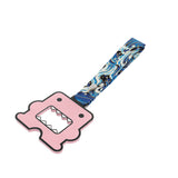 Kawaii Domo Monster Kun JDM Tsurikawa Drift Subway Train Bus Handle Strap – Universal Car Interior Hanging Charm, Bosozoku Blue Waves Pattern Retro Nylon Strap X1