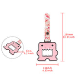 Kawaii Domo Monster Kun JDM Tsurikawa Drift Subway Train Bus Handle Strap – Universal Car Interior Hanging Charm, Bosozoku Pink Flowers Pattern Retro Nylon Strap X1