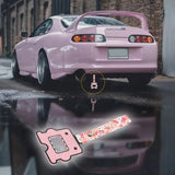 Kawaii Domo Monster Kun JDM Tsurikawa Drift Subway Train Bus Handle Strap – Universal Car Interior Hanging Charm, Bosozoku Pink Flowers Pattern Retro Nylon Strap X1