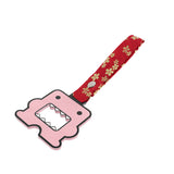 Kawaii Domo Monster Kun JDM Tsurikawa Drift Subway Train Bus Handle Strap – Universal Car Interior Hanging Charm, Bosozoku Red Flowers Pattern Retro Nylon Strap X1