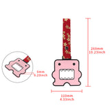 Kawaii Domo Monster Kun JDM Tsurikawa Drift Subway Train Bus Handle Strap – Universal Car Interior Hanging Charm, Bosozoku Red Flowers Pattern Retro Nylon Strap X1