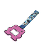 Kawaii Domo Monster Kun JDM Tsurikawa Drift Subway Train Bus Handle Strap – Universal Car Interior Hanging Charm, Bosozoku Blue Waves Pattern Retro Nylon Strap X1