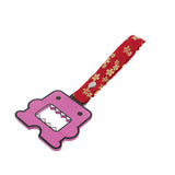 Kawaii Domo Monster Kun JDM Tsurikawa Drift Subway Train Bus Handle Strap – Universal Car Interior Hanging Charm, Bosozoku Red Flowers Pattern Retro Nylon Strap X1
