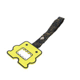 Kawaii Domo Monster Kun JDM Tsurikawa Drift Subway Train Bus Handle Strap – Universal Car Interior Hanging Charm, Bosozoku Black Clouds Pattern Retro Nylon Strap X1