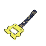 Kawaii Domo Monster Kun JDM Tsurikawa Drift Subway Train Bus Handle Strap – Universal Car Interior Hanging Charm, Bosozoku Blue Flowers Pattern Retro Nylon Strap X1