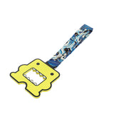 Kawaii Domo Monster Kun JDM Tsurikawa Drift Subway Train Bus Handle Strap – Universal Car Interior Hanging Charm, Bosozoku Blue Waves Pattern Retro Nylon Strap X1