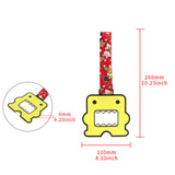 Kawaii Domo Monster Kun JDM Tsurikawa Drift Subway Train Bus Handle Strap – Universal Car Interior Hanging Charm, Bosozoku Red Dogs Pattern Retro Nylon Strap X1