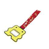 Kawaii Domo Monster Kun JDM Tsurikawa Drift Subway Train Bus Handle Strap – Universal Car Interior Hanging Charm, Bosozoku Red Flowers Pattern Retro Nylon Strap X1