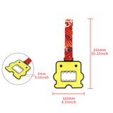Kawaii Domo Monster Kun JDM Tsurikawa Drift Subway Train Bus Handle Strap – Universal Car Interior Hanging Charm, Bosozoku Red Waves Pattern Retro Nylon Strap X1