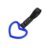 Heart Shape JDM Tsurikawa Drift Subway Train Bus Handle Strap – Universal Car Interior Hanging Charm, Black Nylon X1