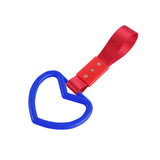 Heart Shape JDM Tsurikawa Drift Subway Train Bus Handle Strap – Universal Car Interior Hanging Charm, Red Nylon X2