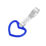 Heart Shape JDM Tsurikawa Drift Subway Train Bus Handle Strap – Universal Car Interior Hanging Charm, Silver Nylon X1