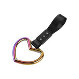 Heart Shape JDM Tsurikawa Drift Subway Train Bus Handle Strap – Universal Car Interior Hanging Charm, Black Nylon X1