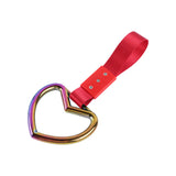 Heart Shape JDM Tsurikawa Drift Subway Train Bus Handle Strap – Universal Car Interior Hanging Charm, Red Nylon X2
