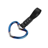 Heart Shape JDM Tsurikawa Drift Subway Train Bus Handle Strap – Universal Car Interior Hanging Charm, Black Nylon X1