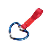Heart Shape JDM Tsurikawa Drift Subway Train Bus Handle Strap – Universal Car Interior Hanging Charm, Red Nylon X2
