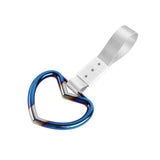 Heart Shape JDM Tsurikawa Drift Subway Train Bus Handle Strap – Universal Car Interior Hanging Charm, Silver Nylon X1
