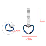 Heart Shape JDM Tsurikawa Drift Subway Train Bus Handle Strap – Universal Car Interior Hanging Charm, Silver Nylon X1