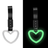 Heart Shape JDM Tsurikawa Drift Subway Train Bus Handle Strap – Universal Car Interior Hanging Charm, Black Nylon X2