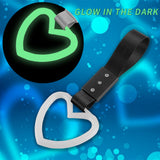 Heart Shape JDM Tsurikawa Drift Subway Train Bus Handle Strap – Universal Car Interior Hanging Charm, Black Nylon X1