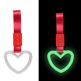 Heart Shape JDM Tsurikawa Drift Subway Train Bus Handle Strap – Universal Car Interior Hanging Charm, Red Nylon X2