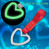 Heart Shape JDM Tsurikawa Drift Subway Train Bus Handle Strap – Universal Car Interior Hanging Charm, Red Nylon X1