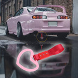 Heart Shape JDM Tsurikawa Drift Subway Train Bus Handle Strap – Universal Car Interior Hanging Charm, Red Nylon X1