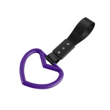 Heart Shape JDM Tsurikawa Drift Subway Train Bus Handle Strap – Universal Car Interior Hanging Charm, Black Nylon X1
