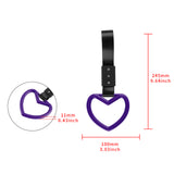 Heart Shape JDM Tsurikawa Drift Subway Train Bus Handle Strap – Universal Car Interior Hanging Charm, Black Nylon X1