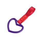 Heart Shape JDM Tsurikawa Drift Subway Train Bus Handle Strap – Universal Car Interior Hanging Charm, Red Nylon X2