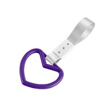 Heart Shape JDM Tsurikawa Drift Subway Train Bus Handle Strap – Universal Car Interior Hanging Charm, Silver Nylon X1