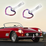 Heart Shape JDM Tsurikawa Drift Subway Train Bus Handle Strap – Universal Car Interior Hanging Charm, Silver Nylon X2