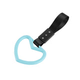 Heart Shape JDM Tsurikawa Drift Subway Train Bus Handle Strap – Universal Car Interior Hanging Charm, Black Nylon X2