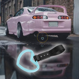 Heart Shape JDM Tsurikawa Drift Subway Train Bus Handle Strap – Universal Car Interior Hanging Charm, Black Nylon X1
