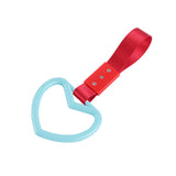 Heart Shape JDM Tsurikawa Drift Subway Train Bus Handle Strap – Universal Car Interior Hanging Charm, Red Nylon X2