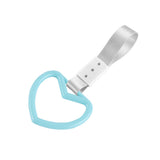 Heart Shape JDM Tsurikawa Drift Subway Train Bus Handle Strap – Universal Car Interior Hanging Charm, Silver Nylon X1