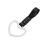 Heart Shape JDM Tsurikawa Drift Subway Train Bus Handle Strap – Universal Car Interior Hanging Charm, Black Nylon X1
