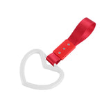 Heart Shape JDM Tsurikawa Drift Subway Train Bus Handle Strap – Universal Car Interior Hanging Charm, Red Nylon X2