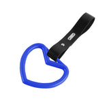 Heart Shape JDM Tsurikawa Drift Subway Train Bus Handle Strap – Universal Car Interior Hanging Charm, Black PVC X2