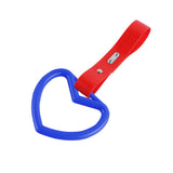 Heart Shape JDM Tsurikawa Drift Subway Train Bus Handle Strap – Universal Car Interior Hanging Charm, Red PVC X2
