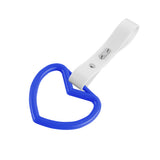 Heart Shape JDM Tsurikawa Drift Subway Train Bus Handle Strap – Universal Car Interior Hanging Charm, White PVC X2