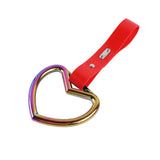 Heart Shape JDM Tsurikawa Drift Subway Train Bus Handle Strap – Universal Car Interior Hanging Charm, Red PVC X2